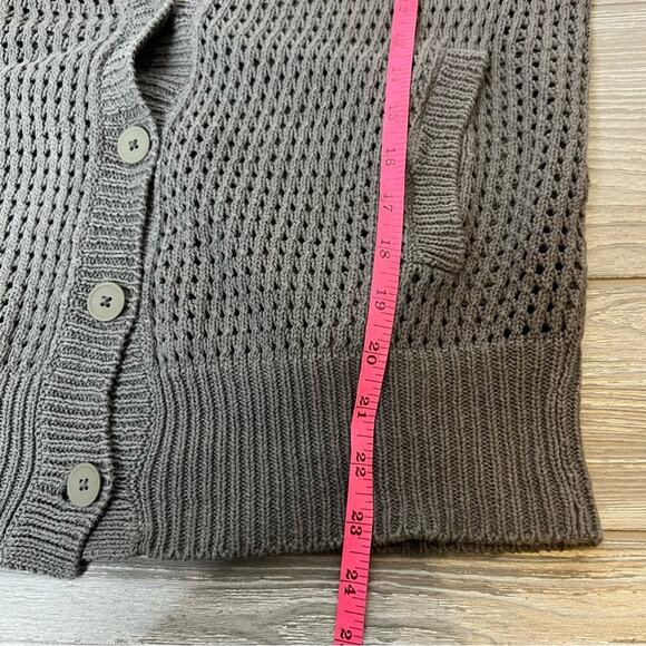 T by Alexander Wang size Small perforated mesh hoodie gray - Picture 4 of 6